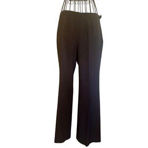 Calvin Klein Black Pleated Straight Leg Suit Pants Trousers 12